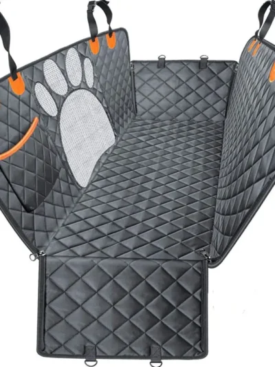 Dog Car Seat Cover for Back Seat, 100% Waterproof Dog Car Hammock with Visual Mesh Window and Side Zipper Car Seat & Door Protec